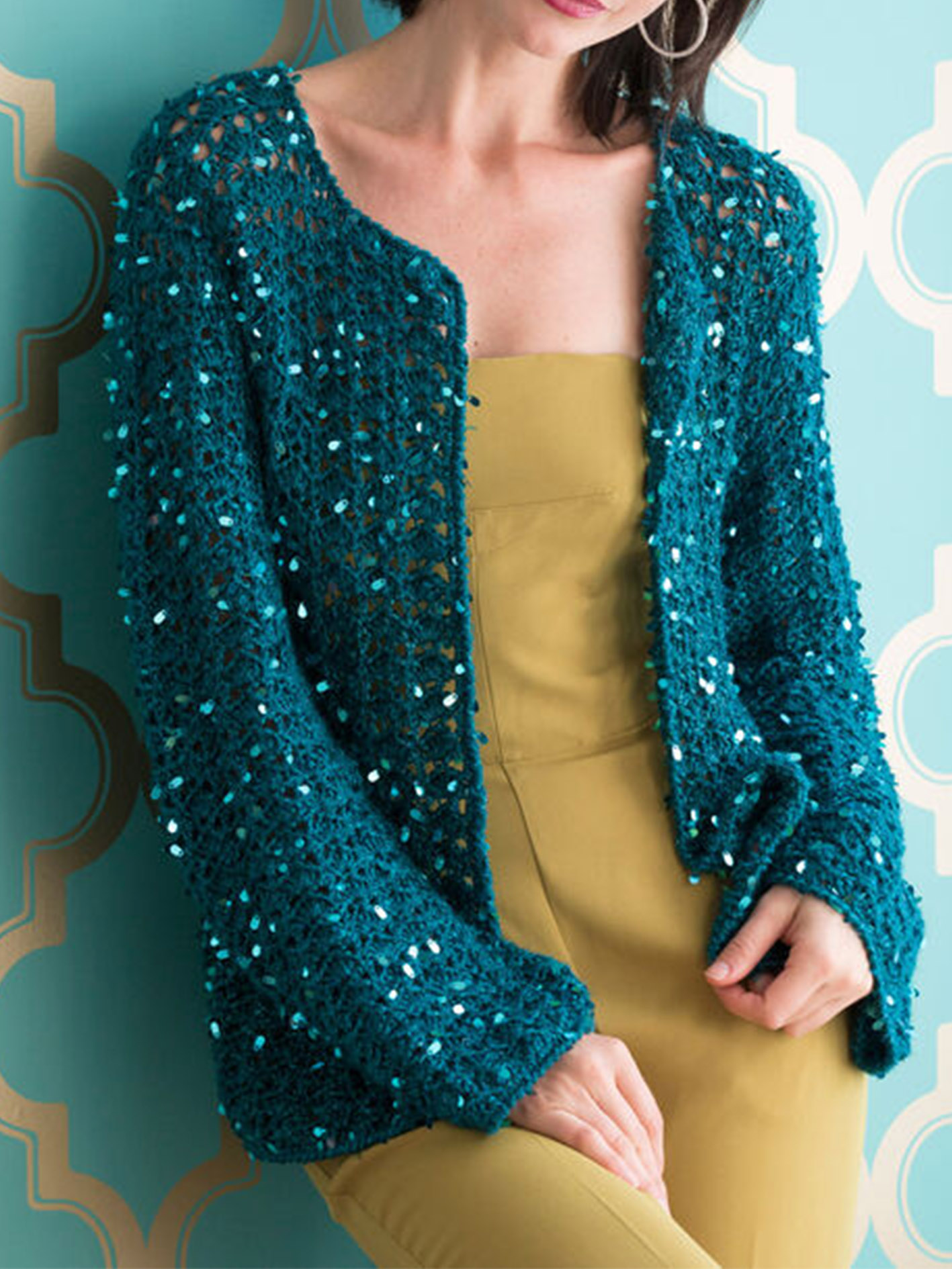 Short Sleeves Wool Yarn Plum Crochet Cardigan Jacket size M Women/'s Sweater