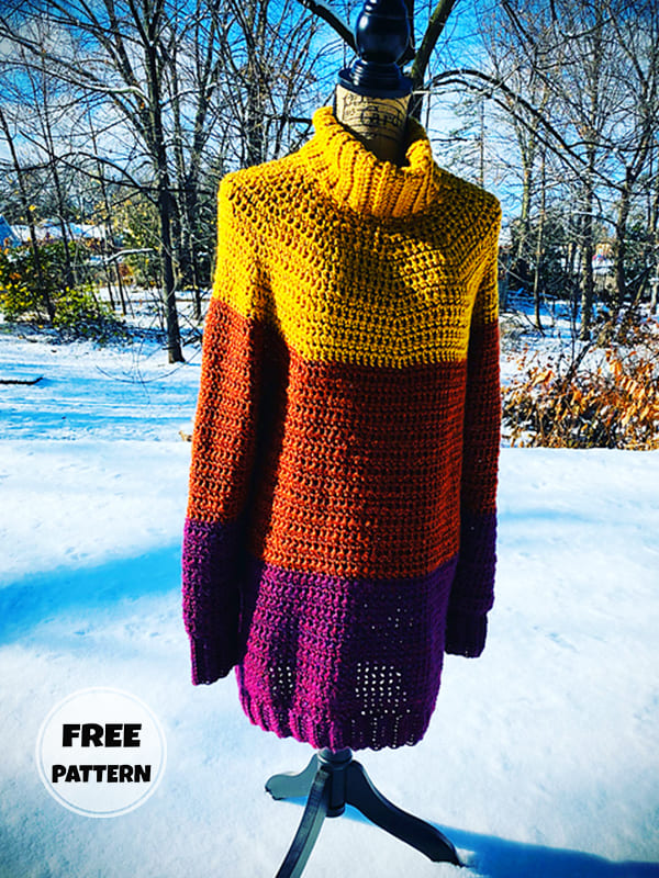 Crochet Turtleneck Sweater