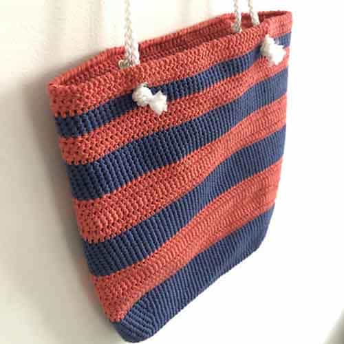 Striped Crochet Beach Bag Free Pattern
